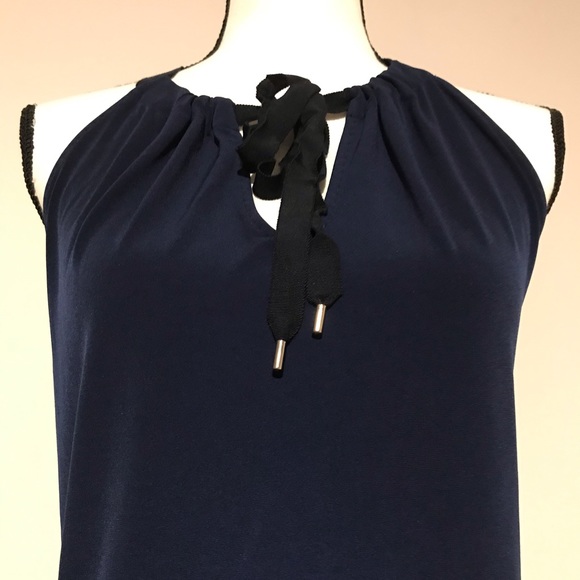 Tahari Sleeveless Tie Neck Blouse - Picture 5 of 6